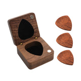 Wooden Guitar Pick Box Guitar Pick Organizer for Music Lovers Boyfriend Gift box brown picks