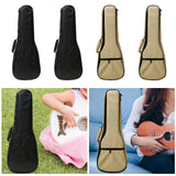 Maxbell Ukulele Bag Portable Storage Pocket for Concert Tuning Clips Music Textbooks black 65cmx24cmx6cm