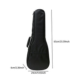 Maxbell Ukulele Bag Portable Storage Pocket for Concert Tuning Clips Music Textbooks black 65cmx24cmx6cm