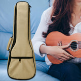 Maxbell Ukulele Bag Portable Storage Pocket for Concert Tuning Clips Music Textbooks Khaki 65cmx24cmx6cm