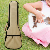 Maxbell Ukulele Bag Portable Storage Pocket for Concert Tuning Clips Music Textbooks Khaki 65cmx24cmx6cm