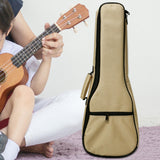 Maxbell Ukulele Bag Portable Storage Pocket for Concert Tuning Clips Music Textbooks Khaki 65cmx24cmx6cm