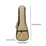 Maxbell Ukulele Bag Portable Storage Pocket for Concert Tuning Clips Music Textbooks Khaki 65cmx24cmx6cm