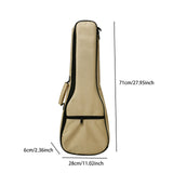 Maxbell Ukulele Bag Portable Storage Pocket for Concert Tuning Clips Music Textbooks Khaki 71cmx28cmx6cm