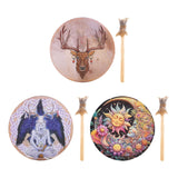 Maxbell Shaman Drum Handmade Meditation Decorative with Drum Stick Music Lovers Gift brown deer head