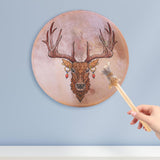 Maxbell Shaman Drum Handmade Meditation Decorative with Drum Stick Music Lovers Gift brown deer head