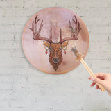 Maxbell Shaman Drum Handmade Meditation Decorative with Drum Stick Music Lovers Gift brown deer head