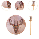 Maxbell Shaman Drum Handmade Meditation Decorative with Drum Stick Music Lovers Gift brown deer head