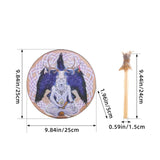 Maxbell Shaman Drum Handmade Meditation Decorative with Drum Stick Music Lovers Gift white wolf