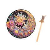 Maxbell Shaman Drum Handmade Meditation Decorative with Drum Stick Music Lovers Gift sun goddess