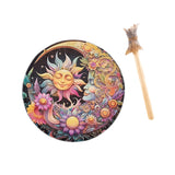 Maxbell Shaman Drum Handmade Meditation Decorative with Drum Stick Music Lovers Gift sun goddess