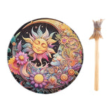 Maxbell Shaman Drum Handmade Meditation Decorative with Drum Stick Music Lovers Gift sun goddess