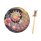 Maxbell Shaman Drum Handmade Meditation Decorative with Drum Stick Music Lovers Gift sun goddess
