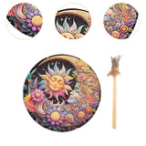 Maxbell Shaman Drum Handmade Meditation Decorative with Drum Stick Music Lovers Gift sun goddess
