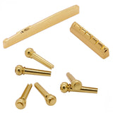 Maxbell Guitar Bridge Saddle Brass Musical Instrument Part Easy to Install Accessory Nut Saddle Pin set