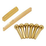 Maxbell Guitar Bridge Saddle Brass Musical Instrument Part Easy to Install Accessory Nut Saddle Pin set