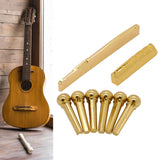 Maxbell Guitar Bridge Saddle Brass Musical Instrument Part Easy to Install Accessory Nut Saddle Pin set