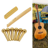 Maxbell Guitar Bridge Saddle Brass Musical Instrument Part Easy to Install Accessory Nut Saddle Pin set