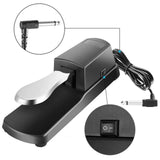 Maxbell Piano Sustain Pedal Silent 6.5mm Foot Pedal for Digital Pianos Drum Training Sustain