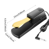 Maxbell Piano Sustain Pedal Silent 6.5mm Foot Pedal for Digital Pianos Drum Training 2 Sustain