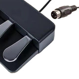 Maxbell Triple Pedal Ideal Accessory Piano Foot Pedal for Synthesisers Electric MIDI Black
