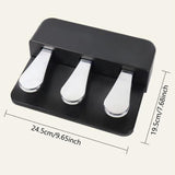 Maxbell Triple Pedal Ideal Accessory Piano Foot Pedal for Synthesisers Electric MIDI Black