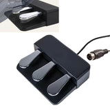 Maxbell Triple Pedal Ideal Accessory Piano Foot Pedal for Synthesisers Electric MIDI Black