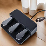 Maxbell Triple Pedal Ideal Accessory Piano Foot Pedal for Synthesisers Electric MIDI Black