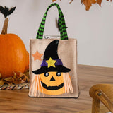 Maxbell Trick or Treat Tote with Handle Snack Grocery Bag Reusable Halloween Handbag Pumpkin