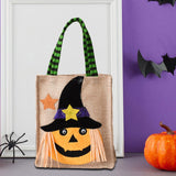 Maxbell Trick or Treat Tote with Handle Snack Grocery Bag Reusable Halloween Handbag Pumpkin