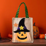 Maxbell Trick or Treat Tote with Handle Snack Grocery Bag Reusable Halloween Handbag Pumpkin