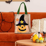 Maxbell Trick or Treat Tote with Handle Snack Grocery Bag Reusable Halloween Handbag Pumpkin