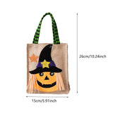 Maxbell Trick or Treat Tote with Handle Snack Grocery Bag Reusable Halloween Handbag Pumpkin