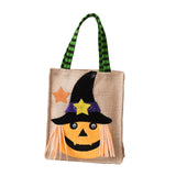 Maxbell Trick or Treat Tote with Handle Snack Grocery Bag Reusable Halloween Handbag Pumpkin