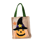 Maxbell Trick or Treat Tote with Handle Snack Grocery Bag Reusable Halloween Handbag Pumpkin