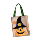 Maxbell Trick or Treat Tote with Handle Snack Grocery Bag Reusable Halloween Handbag Pumpkin