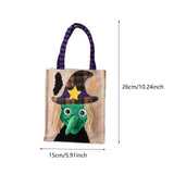 Maxbell Trick or Treat Tote with Handle Snack Grocery Bag Reusable Halloween Handbag Witch