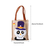 Maxbell Trick or Treat Tote with Handle Snack Grocery Bag Reusable Halloween Handbag Skull