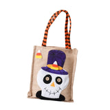 Maxbell Trick or Treat Tote with Handle Snack Grocery Bag Reusable Halloween Handbag Skull