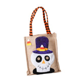 Maxbell Trick or Treat Tote with Handle Snack Grocery Bag Reusable Halloween Handbag Skull