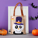 Maxbell Trick or Treat Tote with Handle Snack Grocery Bag Reusable Halloween Handbag Skull