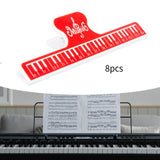 Maxbell 8Pcs Music Score Holder Guitar Violin Music Clamp for Certificates Documents red