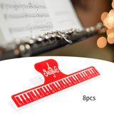 Maxbell 8Pcs Music Score Holder Guitar Violin Music Clamp for Certificates Documents red