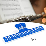 Maxbell 8Pcs Music Score Holder Guitar Violin Music Clamp for Certificates Documents blue