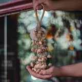 Maxbell Nutshell Handbell Handmade Gifts Shell Nut Shaker for Holiday Parties Adults Height 37cm