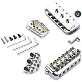 Maxbell Headless Bridge Tailpiece Roller Saddle Bridge for Headless Guitar Accessory