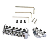 Maxbell Headless Bridge Tailpiece Roller Saddle Bridge for Headless Guitar Accessory