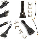 Maxbell Violin Tailpiece Replacement with Tailpiece Wire Ebony Wood Violin Tailpiece