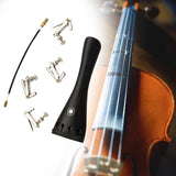 Maxbell Violin Tailpiece Replacement with Tailpiece Wire Ebony Wood Violin Tailpiece