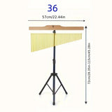 Wind Chimes Percussion Classic Single Row for Practice Performance Classroom 36 Note Black Rack